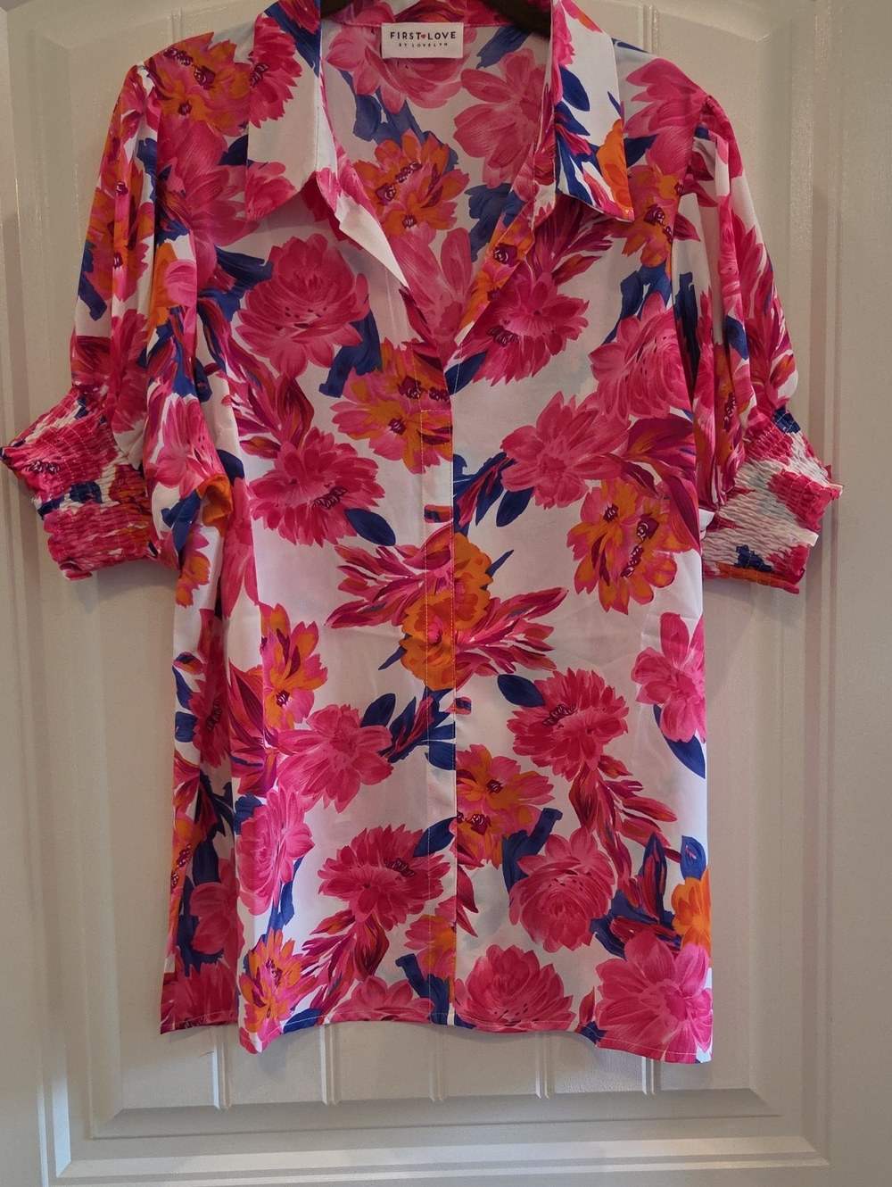 First Love Pink Floral Button-Down Shirt